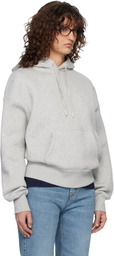 AMI Paris Gray Cotton Embossed Ami de Coeur Hoodie