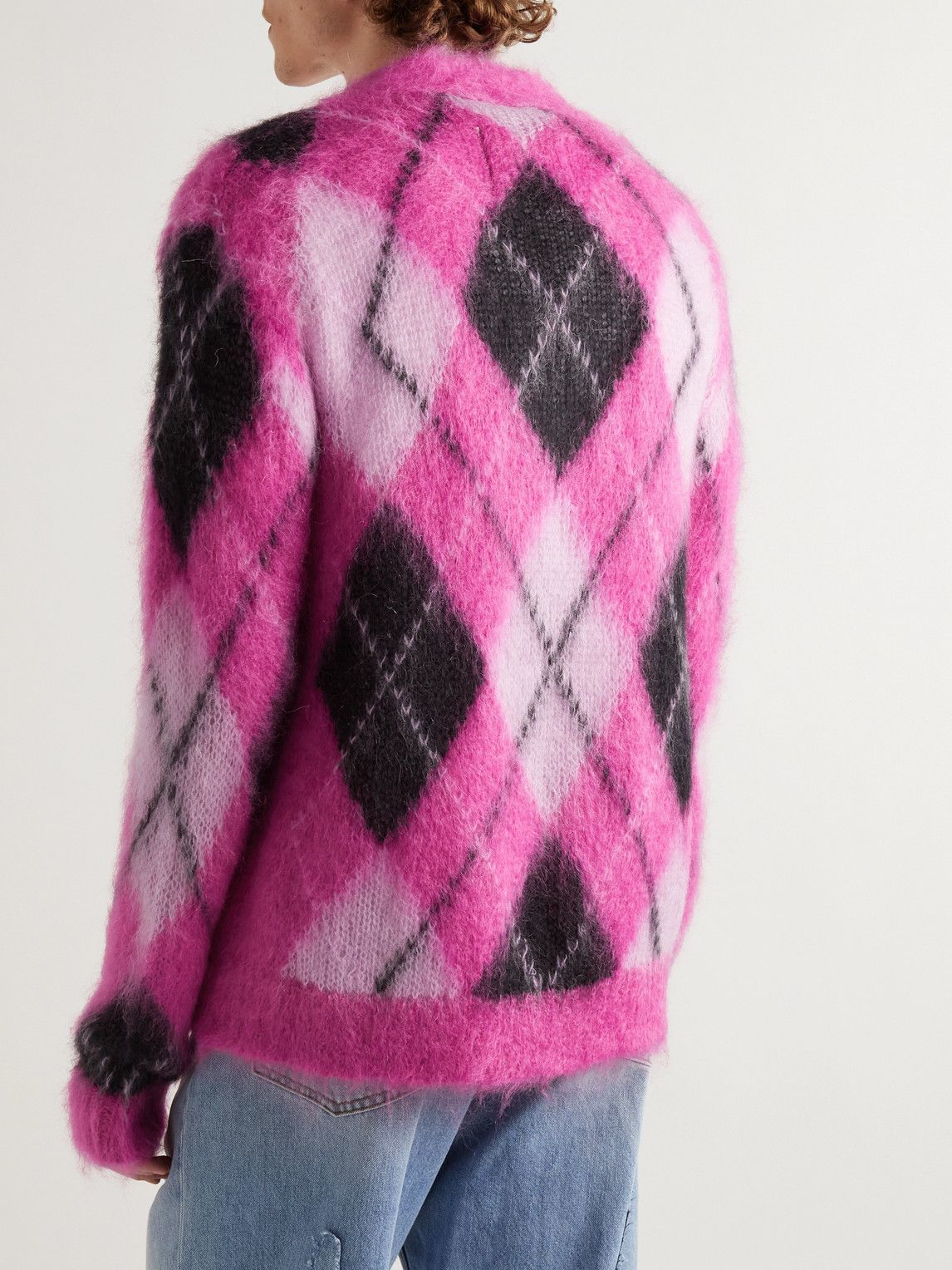 Marni - Argyle Mohair-Blend Cardigan - Pink Marni