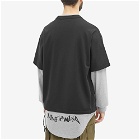 MASTERMIND WORLD Men's Layered Crew Neck T-Shirt in Black/Top Grey