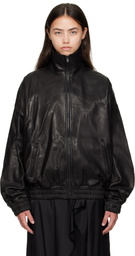 Acne Studios Black Zip Leather Jacket