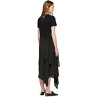 Loewe Black Satin and Jersey T-Shirt Dress