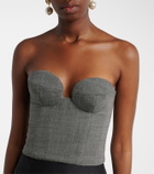 Magda Butrym Herringbone wool-blend bustier top