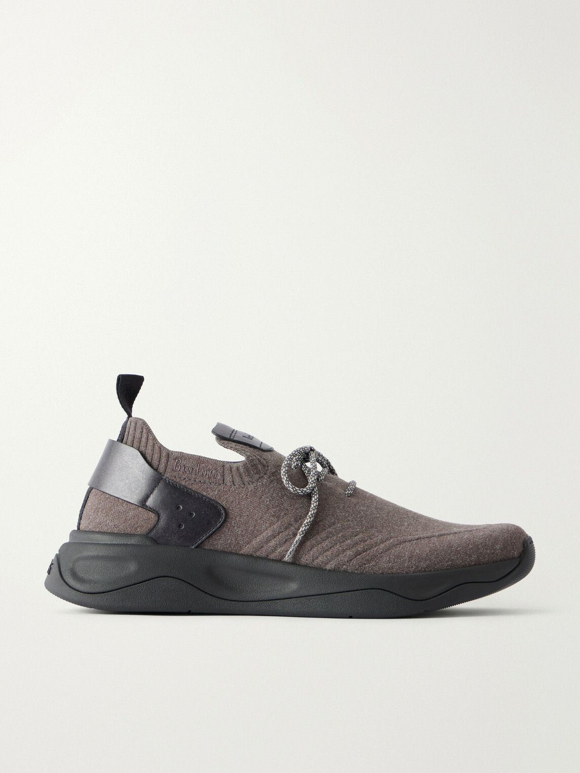 Berluti - Shadow Leather-Trimmed Mesh Sneakers - Gray