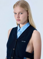 Miu Miu V-Neck Logo Vest