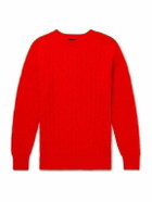 Drake's - Cable-Knit Shetland Wool Sweater - Red