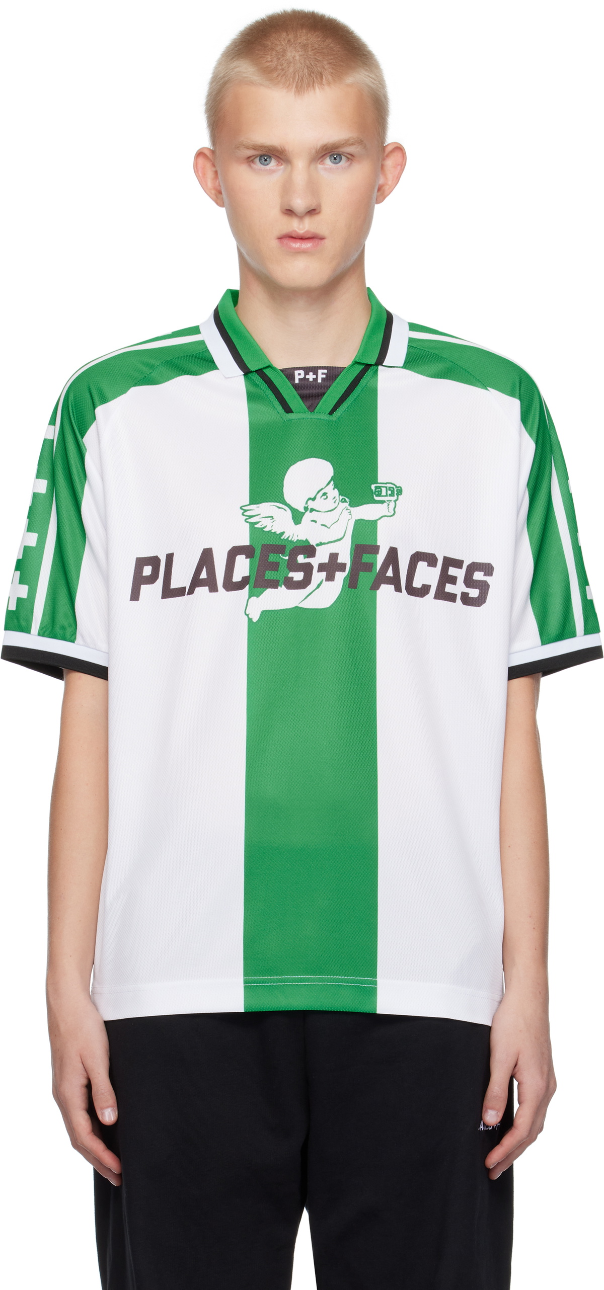 PLACES+FACES White & Green 'P+F' Kit Polo