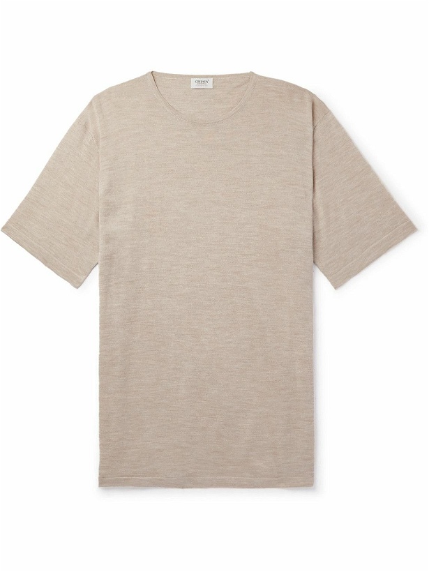 Photo: Ghiaia Cashmere - Cashmere and Silk-Blend T-Shirt - Neutrals