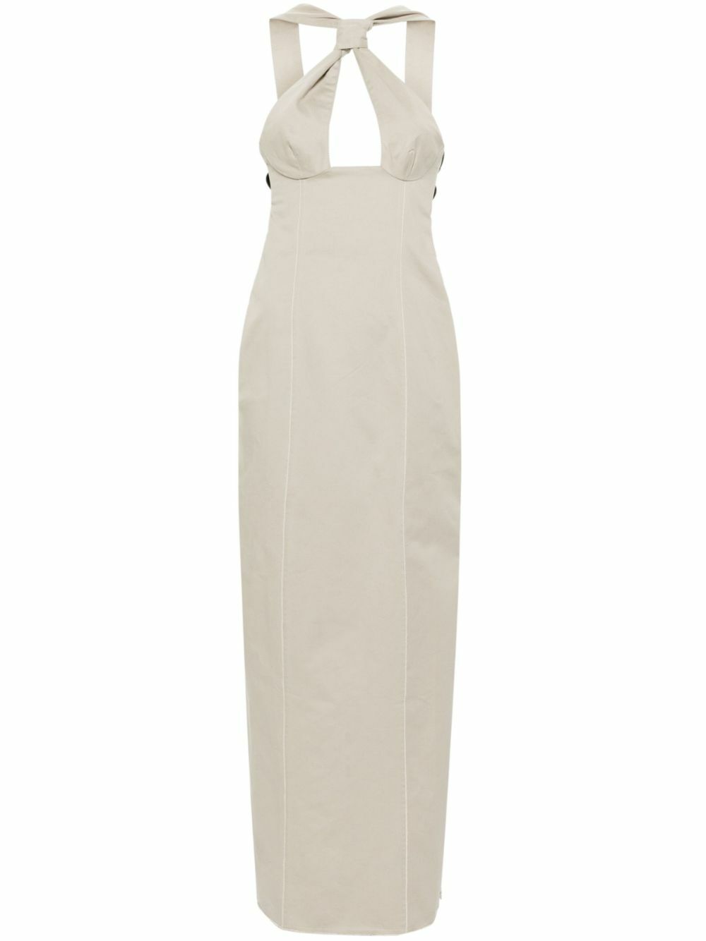 Sinead O'Dwyer Neutral Tie Cotton Maxi Dress