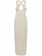 Sinead O'Dwyer Neutral Tie Cotton Maxi Dress