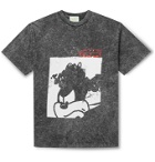 Aries - Acid-Washed Printed Cotton-Jersey T-Shirt - Black