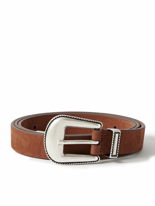 Photo: Anderson's - 2.5cm Nubuck Western Belt - Brown