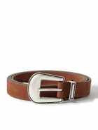 Anderson's - 2.5cm Nubuck Western Belt - Brown