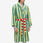 Dusen Dusen Men's Bathrobe in Lime Stripe