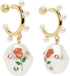 Safsafu Gold & White Jelly Beans Earrings