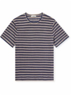 Mr P. - Striped Linen T-Shirt - Blue