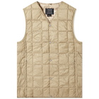 Taion Men's V-Neck Down Vest in Khaki