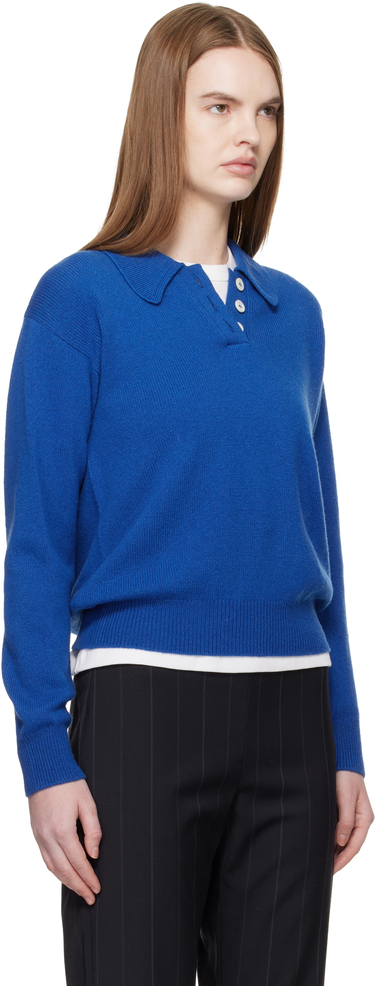 &Daughter SSENSE Exclusive Blue Edith Polo