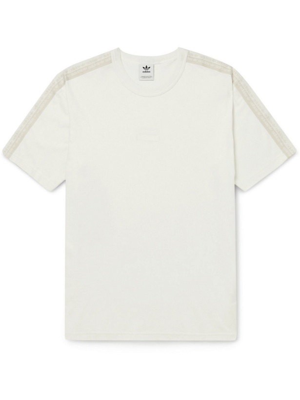 Photo: adidas Originals - R.Y.V. Logo Webbing-Trimmed Cotton-Jersey T-Shirt - Neutrals