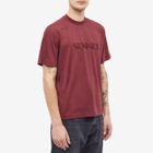 Sunnei Men's Classic Embroidered Logo T-Shirt in Bordeaux