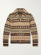 RRL - Linen, Silk and Wool-Blend Jacquard Cardigan - Brown