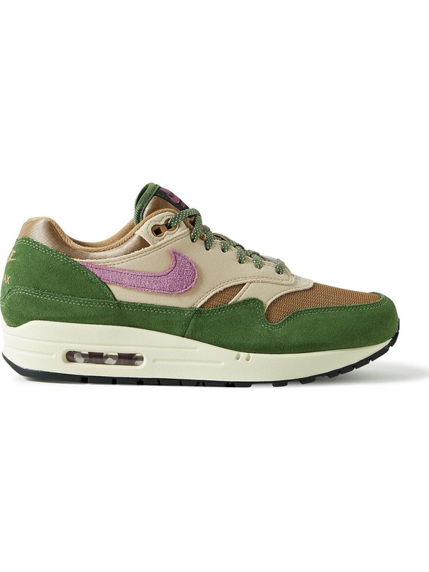 Photo: Nike - Air Max 1 NH Suede, Canvas and Mesh Sneakers - Green