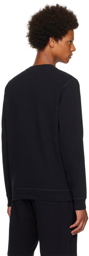 Sunspel Black V-Stitch Sweatshirt