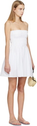 Matteau White Shirred Bodice Minidress