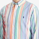 Polo Ralph Lauren Men's Button Down Stripe Oxford Shirt in Navy/Red Multi