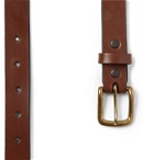 Sid Mashburn - 2.5cm Bottle-Green Leather Belt - Brown