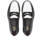 Bass Weejuns Men's Larson 90s Loafer in Black/White Leather