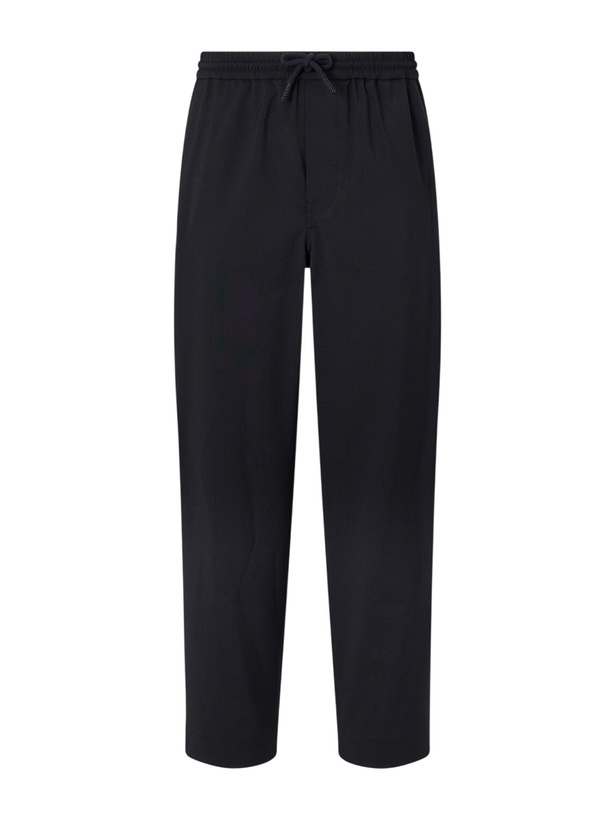 Photo: LOEWE - Straight-Leg Wool Drawstring Trousers - Black