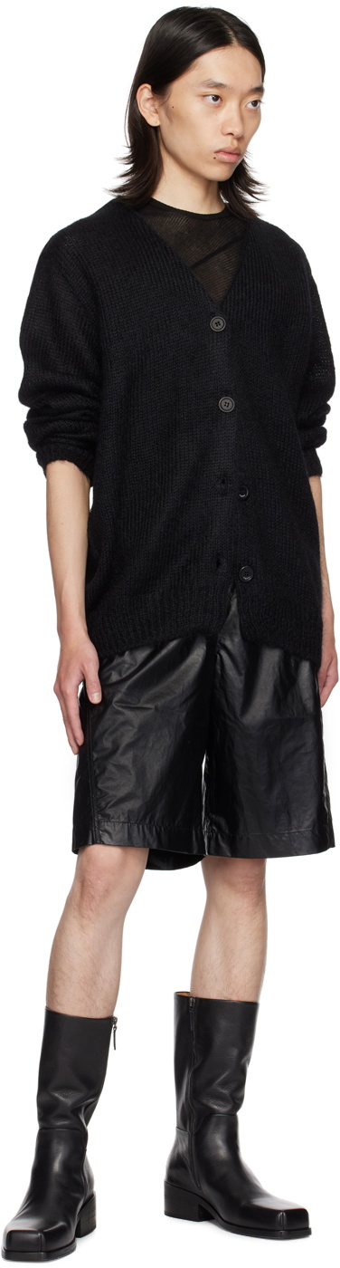 lesugiatelier Black Oversized Mohair Cardigan