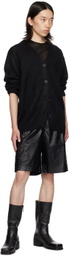 lesugiatelier Black Oversized Mohair Cardigan