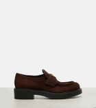 Prada Chocolate suede loafers