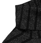SAINT LAURENT - Slim-Fit Striped Wool and Lurex-Blend Rollneck Sweater - Black