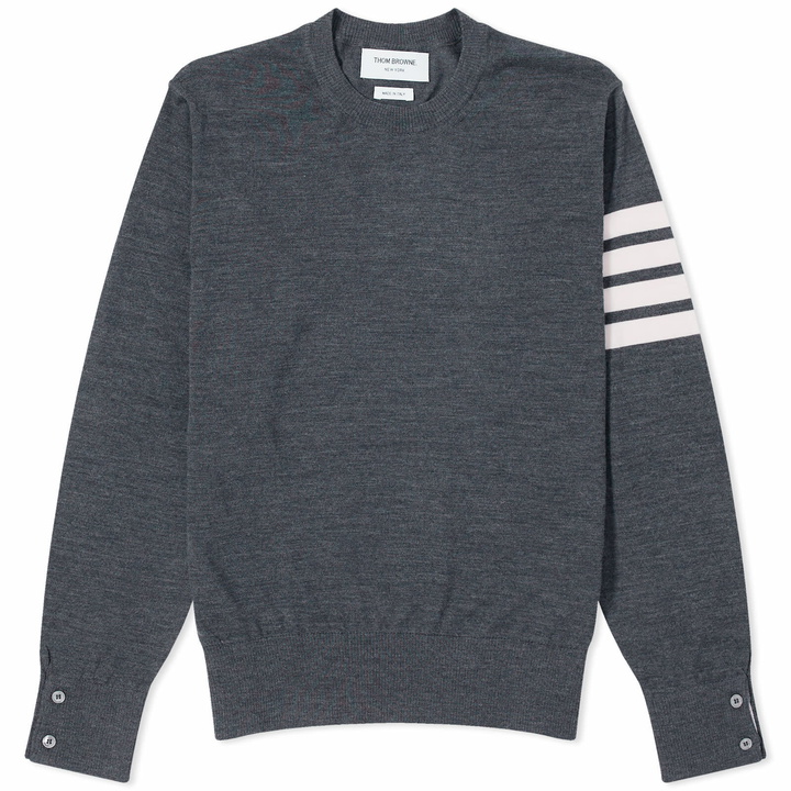 Photo: Thom Browne Men's Classic Merino Crew Knit in Dark Grey