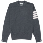 Thom Browne Men's Classic Merino Crew Knit in Dark Grey