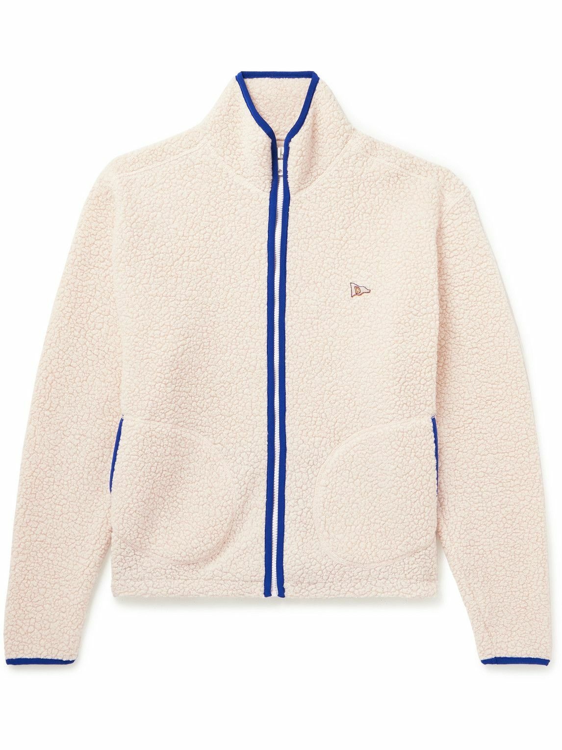 Photo: Drake's - Logo-Embroidered Wool-Blend Fleece Jacket - Neutrals