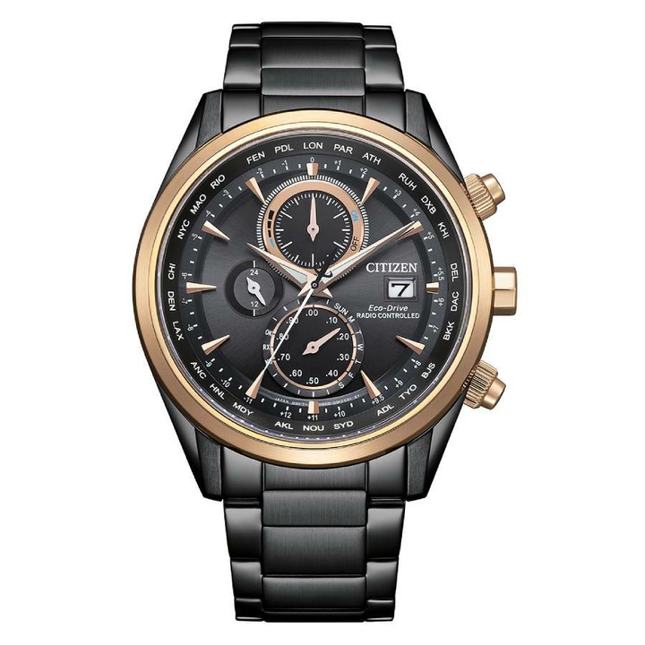 Photo: Citizen Radio-Controlled World Time Chronograph Black Dial Mens Watch AT8268-83E
