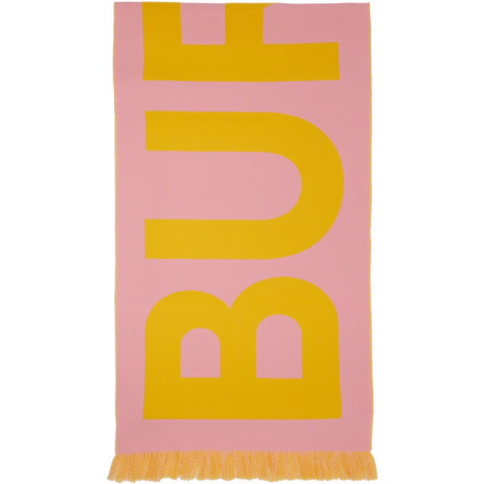 Photo: Burberry Pink Wool Jacquard Logo Scarf