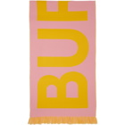 Burberry Pink Wool Jacquard Logo Scarf