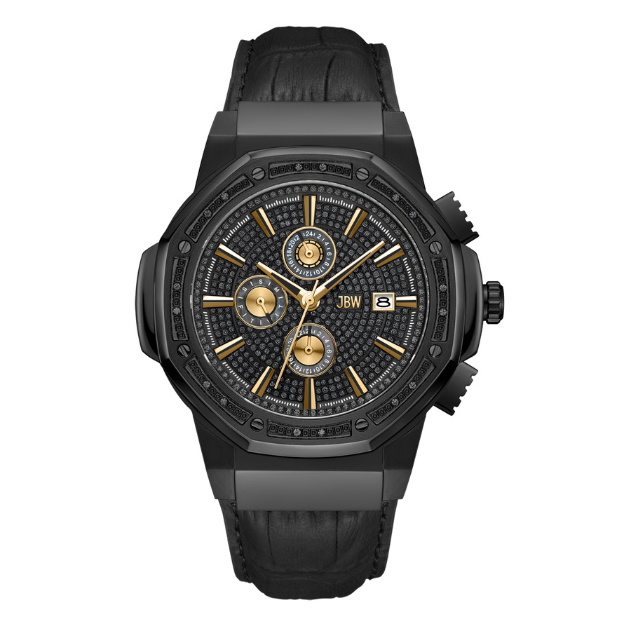 JBW Saxon GMT Quartz Black Dial Unisex Watch JB-6101L-S