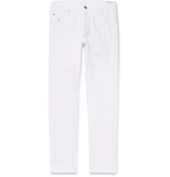 Photo: Brunello Cucinelli - Slim-Fit Denim Jeans - Men - White