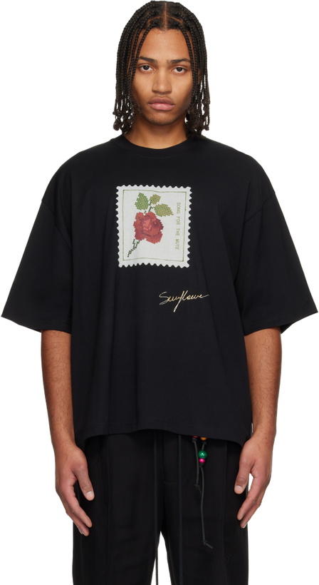 Photo: Song for the Mute Black 'Rose Stamp' Gym T-shirt