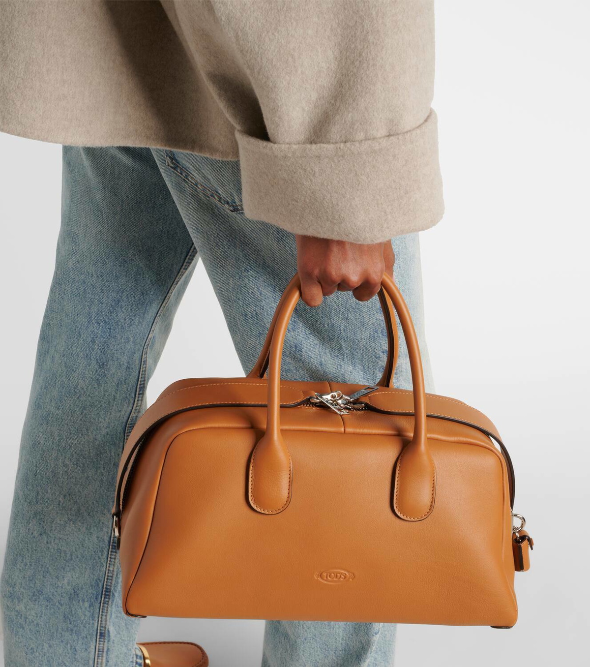 【関税＆送料込み】Tod'S Darsena Medium Leather Satchel Bag Woman BROWN Tod's Darsena in Leather Medium