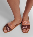 Chloé Woody canvas slides