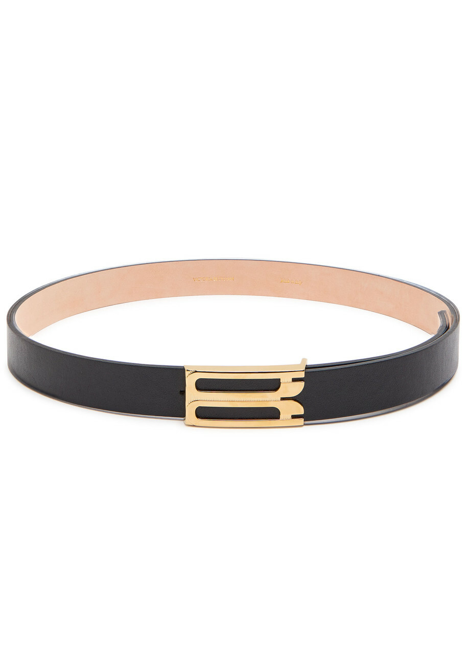 Victoria Beckham Frame Grained Leather Belt Black