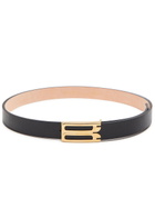 Victoria Beckham Frame Grained Leather Belt Black
