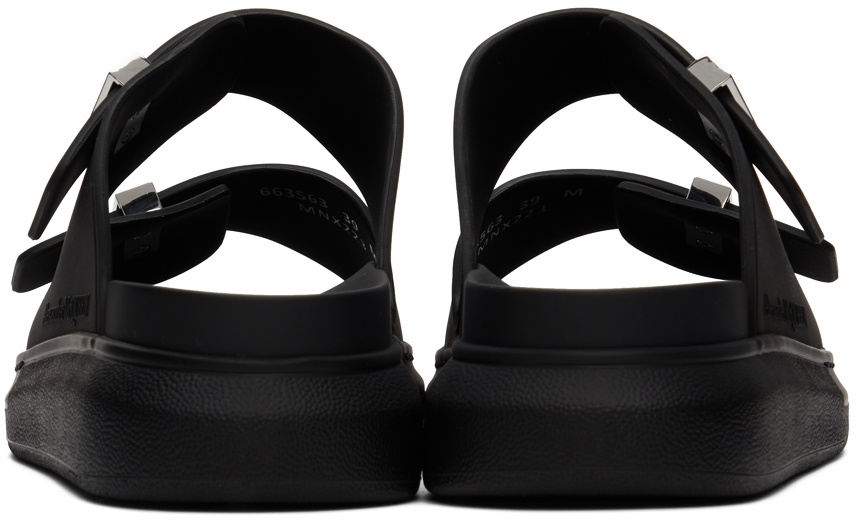 Alexander McQueen Hybrid Buckled Rubber Sandals Black Silver (Women's)