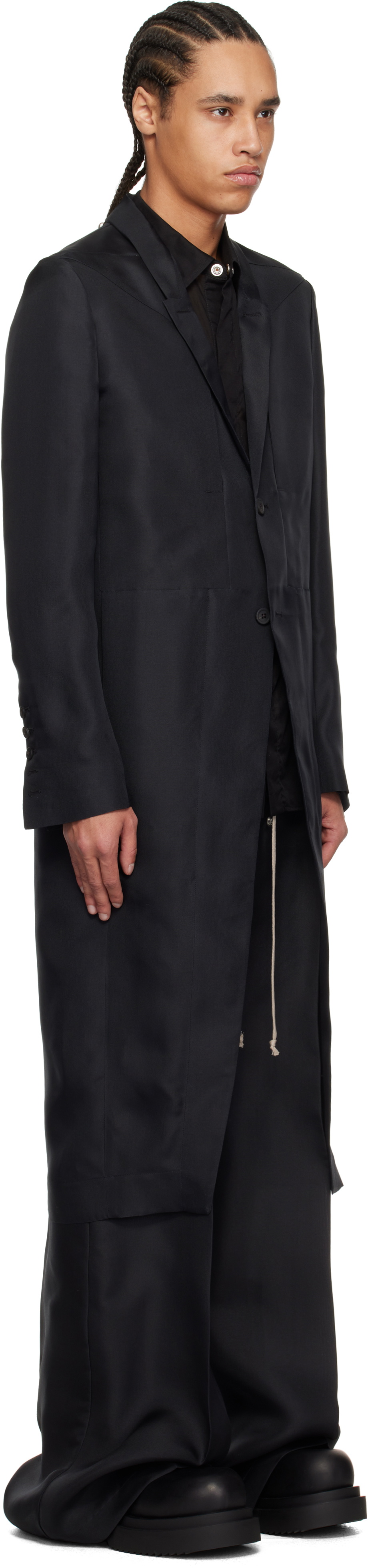 Rick Owens Black Hollywood Lido Coat Rick Owens